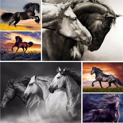 Horse Picture Diamond Painting 5D DIY Animals100% Drill Diamond Embroidery Cross Stitch Gift