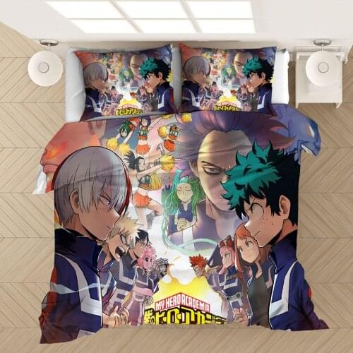 My Hero Academia Bedding Set Anime 3d Duvet Cover Sets Comforter Bed Linen Twin Queen King Single Size Luxury Cartoon Kids Gift