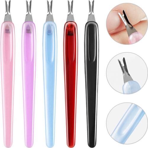 Stainless Steel Nail Cuticle Pusher Fork Manicure Tools Remove Dead Skin Nipper Nail Art Pusher Trimmer Cuticle Pedicure