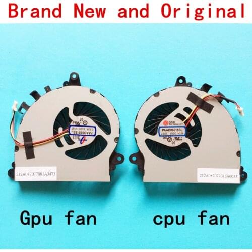 New laptop CPU GPU cooling fan Cooler Notebook PC for MSI AAVID PAAD06015SL N197 0.55a 5vdc N184 N229 N346 N269 3-PinS 3-Wire