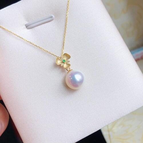 MADALENA SARARA 10-11mm Freshwater Pearl Necklace Natural White Pearl Pendant Pearl Necklace 18K Gold Luxury Women Jewelry