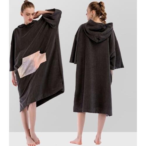 Microfiber Beach Changing Cloak Hoodie Quick-Drying Towel Bathrobe SPA Cape Robe Suitable For Diving Suit Surfing Swimming 2021