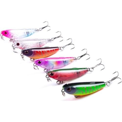 60PCS 5cm 5.5g Floating Pencil Fishing Lure Top Water Dogs Hard Lures Baits Wobbler Artificial Hard Bait Fishing Tackle Pesca