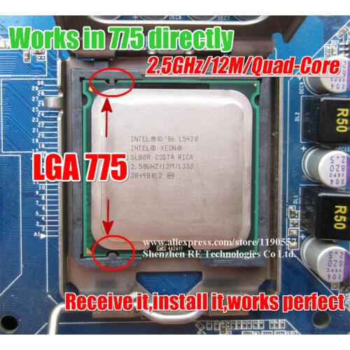 Intel Xeon L5420 CPU 2.5GHz 12M 1333Mhz Processor Works on LGA775 motherboard
