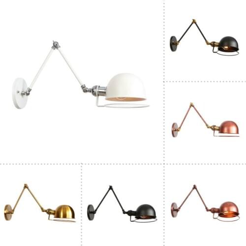 Industrial Style Loft Industrial Long Arm Golden Indoor Retro Decorative Lighting Fixtures Led Sconce Indoor Vintage Wall Lamp