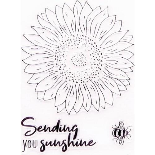 10x13.5cm Sunflower Blossom Transparent Seal Clear Stamps Cutting Dies Roller Stamps DIY Scrapbook Album / Card Production