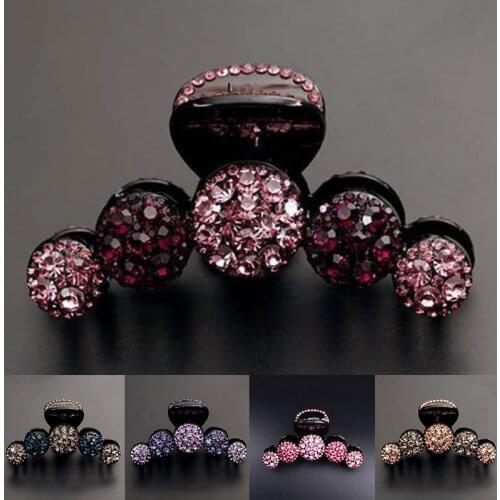 Rhinestone Hair Claws Crystal Big Sise Hair Clips Ornaments Geometric Vintage Hairpins Diamond-bordered Elegant Ponytail Clip