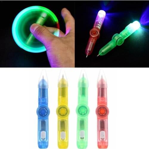 LED Pen Ball Pen Fidget Spinner Hand Top Glow Toys Stress Dark Toy Relief Gift EDC In School Kids Light Supplies