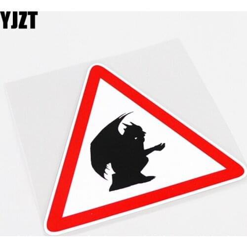 YJZT 14.5CM*12.5CM Personality Warning Mark GARGOYLE Car Sticker Decal PVC Accessories 13-0842