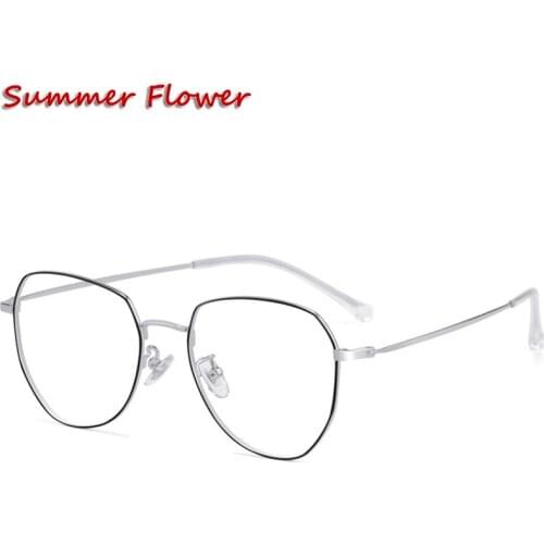 Women Titanium Eyewear Prescription Glasses Men Light Round Frame Optical Recipe Lenses for Female