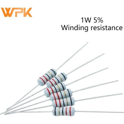 1W Winding Fuse Resistance Accuracy 5% 5.1R/6.8/10R/22/39R/68/100R/200 Ohm 20Pcs