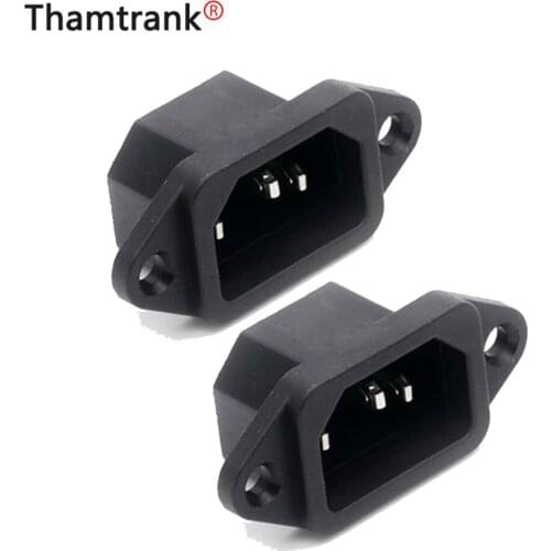 10Pcs/Lot AC Male Plug Panel Mount Power Supply Connector 3 Pins IEC320 C14 Inlet 250V 15A Adapter Wholesale