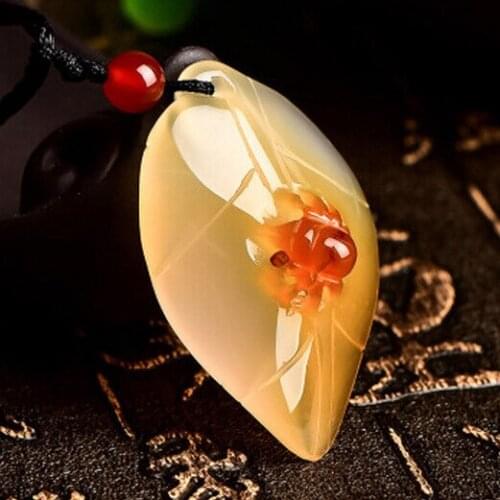 100% real chalcedony jade necklace women handmade spider agate jade pendants jade jewelry natural crystal stone