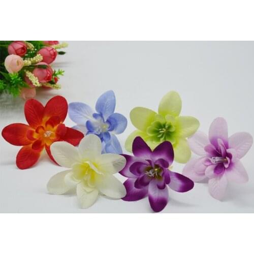 100 pcs artificial orchid multi color silk fake flowers heads high quality DIY wedding home decoration scrapbook accessories