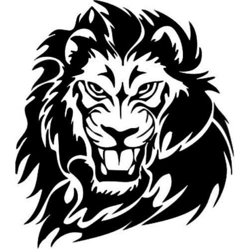 15.7*17.8CM Mighty Lion Wild Animal Car Sticker Hunter Vinyl Car Body Decal Decoration Black/Silver S1-2583