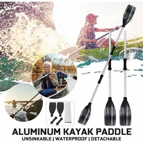 2PCS Kayak Paddles Inflatable Fishing Boat Detachable Rafting Paddle Aluminum Oar for Rowing Boat Raft Canoeing