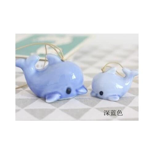 2 pcs Ceramic wind chimes, dolphin pendants, creative adorable ceramic pendants, couples childrens birthday gifts. wind bells
