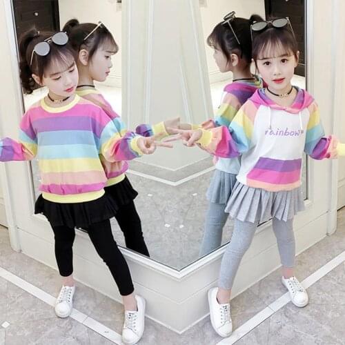 2019 New Style 2pcs Kids Girls Clothes Hoodie Sweatshirt +Tracksuit Pants Spring Autumn Children Outfit Sweatsuit 4-12Y