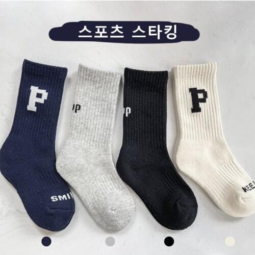 Kids Socks 4 Pairs Baby Boys Girls Knee High Long Soft Cotton Sports Socks for 3-12 Years Children