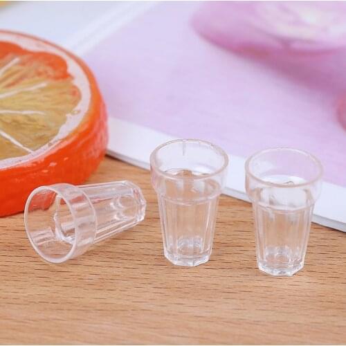 4Pcs/Lot DIY Parts 13mm*19mm Mini Cola Wine Beer Cup Dollhouse Craft Transparent Miniature Home Decoration Glass Model