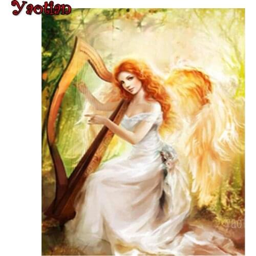 5D DIY Diamond Painting Diamond Mosaic diamond Embroidery Angel Girl Harp Sunshine Full Drill Square Decor Cross Stitch Kit 2021