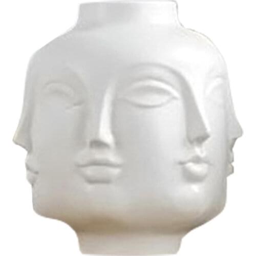 White Ceramic Hand Holding Ice Cream Vase Figurines Art Desktop Little Vase Living Room Porch Home Decor A1996