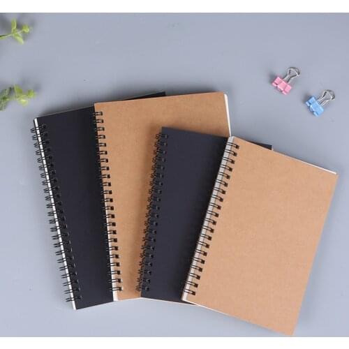 Kraft Paper Double Coil Ring Spiral Notebook A5 Sketchbook Diary For Drawing Painting Blank Paper Sketch Book School Supplies