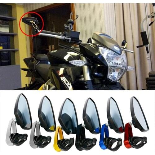 7/8" 22mm Bar End Side Mirrors Fit For Honda cbr600 F2 F3 F4 F4i F5 CBR900RR CBR1000RR VFR 800 Anti blue light Rear View Mirror