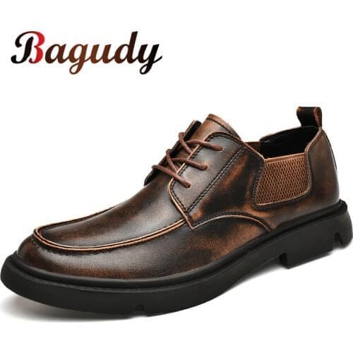 Brand Breathable Men Dress Shoes Fashion Autumn Men Flats Oxford Shoes Top Quality Lace-up Moccasins Work Shoes Plus Size 38-46