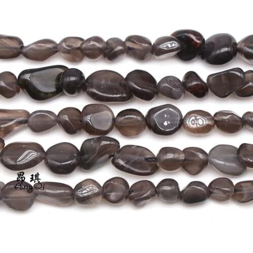 4-7mm Natural Smoky Quartzs Beads Irregular Shape Gravel Beads For DIY Necklace Bracelet Fashion Jewelry Making 15'' Strand