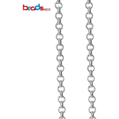 Beadsnice 925 sterling silver hollow rolo chain bulk chain make sweet necklace chain for her ID36388