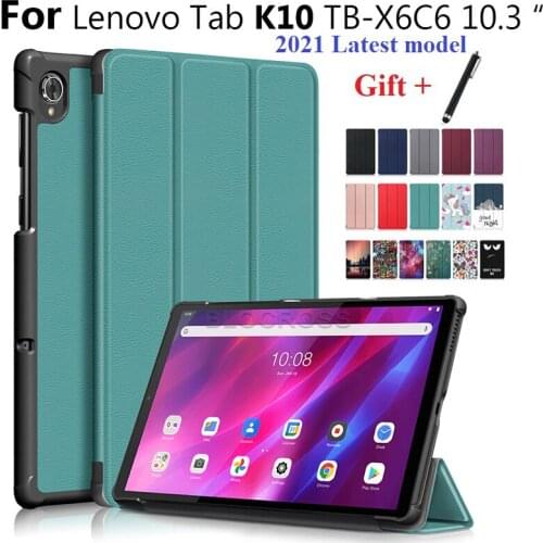 Case For Lenovo TAB K10 10.3" Tablet Magnetic Case New Painted Stand Cover Case for Lenovo Tab K10 TB-X6C6 Caqa 2021 with Stylus