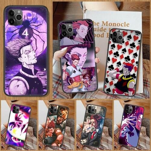 Hisoka Hunter Anime Phone Case For iphone 5 5S SE 2 6 6S 7 8 11 12 Mini Plus X XS XR Pro Max black luxury cell cover trend cover