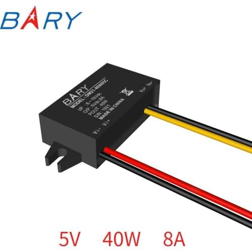 Car Step Down Converter Waterproof Power Supply DC-DC Buck Volt Converter 6~15V 9V 12V To 5V 8A Power Supply Module Vehicle
