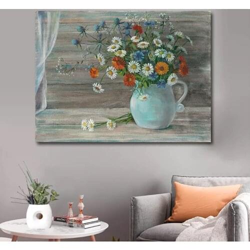 Europe Type Style Flower Still Iife Vases Posters and Prints Painting Murals Print Art for Living Room Home Decor Cuadros
