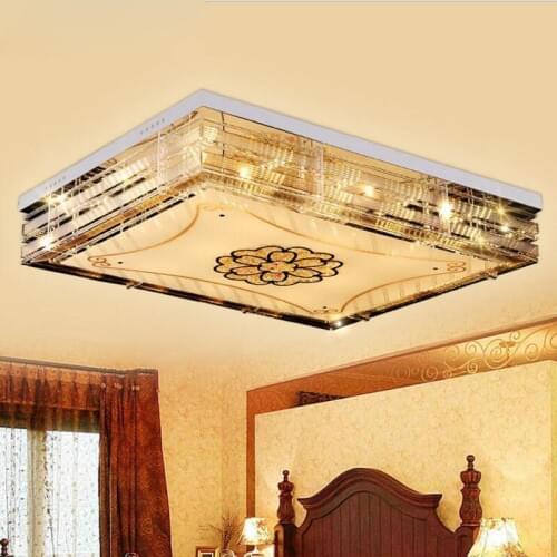 European crystal ceiling lamp fashion luxury LED living room ceiling lamp simple crystal lamp rectangular living room lamps led