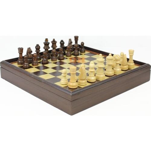 Hot Chess Board Game Wooden Chess Set Box Wooden Table Environmental Protection Natural Green Water Paint Desktop Entertainment