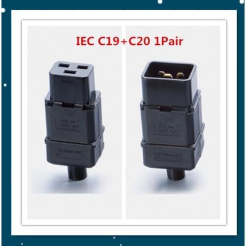 PDU socket Standard IEC320 C19 C20 16A AC Electrical Power Cable Cord Connector Removable plug 1pair