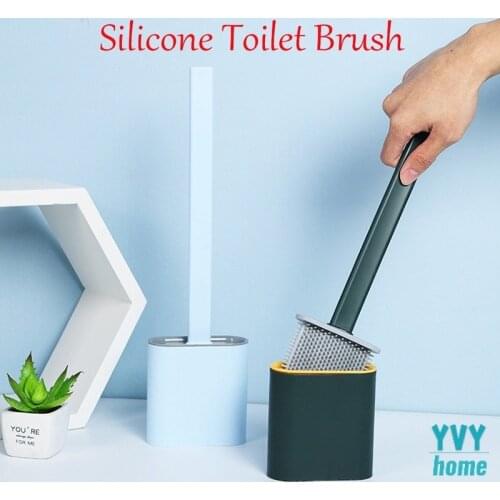 SUNSHINE Xiaomi Creative Toilet Brush Scrubber Bathroom Cleaing Tool Accessories Silicone Toilet Brush with Toilet Brush Holder
