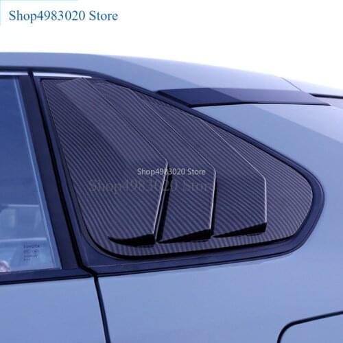 For Toyota RAV4 2019 2020 2pcs Carbon Fiber Look Style 1/4 Quarter Car Side Window Scoop Cover Five Slot Open Louvers Cover Vent