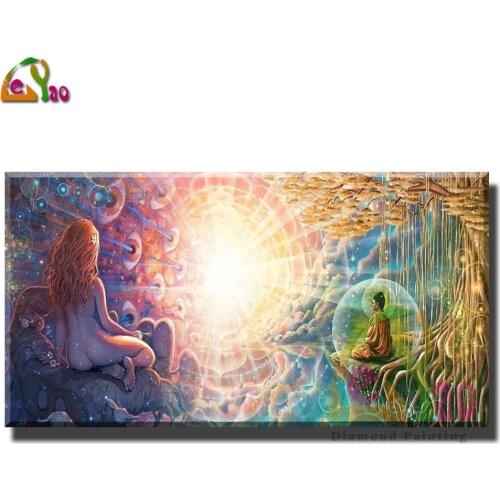 Meditation Art Buddha Picture Diamond Painting Cross Stitch The Structure Universe Wall Art Decoration For Living Room Decor