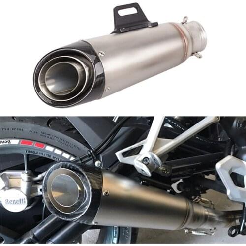 Motorcycle modified exhaust pipe muffler carbon fiber double mouth Z900 NINJA650 ZX6R R25 R6