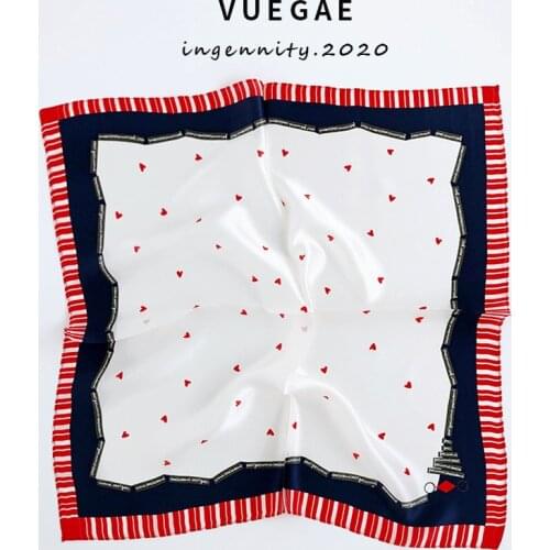 2020 New Dot 100% Pure Silk Scarf Women Neck Hair Foulard Bandana Square Small Headband Hijab Print Poncho Scarves Pashmina