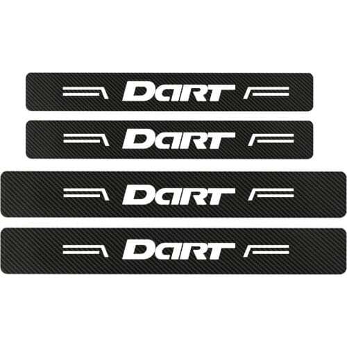 New For Dodge Dart Car Sticker Door Entry Guard Sill Protector 4pcs 4D Carbon Fiber Door Sill Auto Accessories