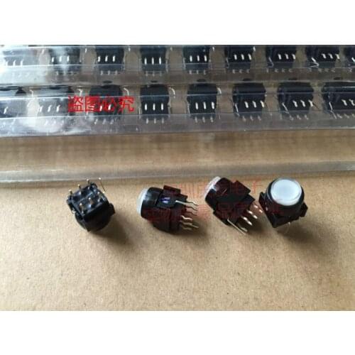 Original new 100% PB6132AFL-4 self-locking lamp touch switch circular button switch self-locking 6pin blue lamp