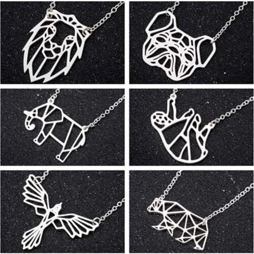 Stainless Steel Cute Cartoon Bear Chain Necklace Silver Color Teen Wolf Necklace for Ladies and Girls Daily Jewelry Party Gifts