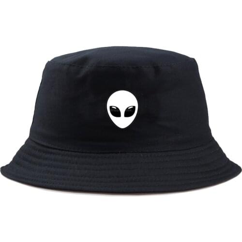 Bucket Hat Unisex Black solid Alien Bob fisherman Caps Hip Hop Men women Summer Panama Cap Beach Sun Fishing boonie cool Hat