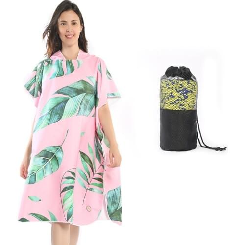 Outdoor Swimming Beach Towels Microfiber Quick Drying Changing Robe Sunscreen Cloak Hooded Towel Poncho Surf Swimsuit Beachwear