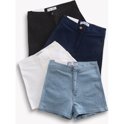 Summer thin High Waist Denim Shorts Vintage Style Slim Women Sexy Jeans Shorts Women Denim Shorts Feminino