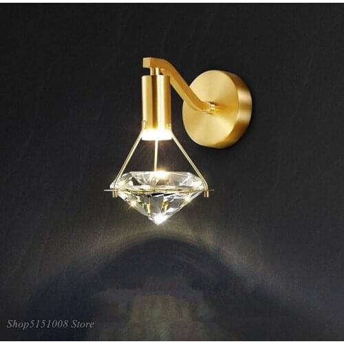 Modern Crystal Luxury LED Wall Light Golden Nordic TV Background Wall Lamp, Used For Bedroom Bedside Wall Lamp Home Art Decor